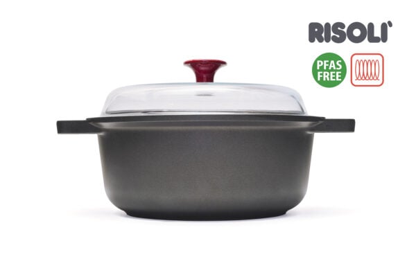 Casseruola Induzione cm 24 con coperchio vetro temperato Vinum Bioceramic XR3 PFAS FREE